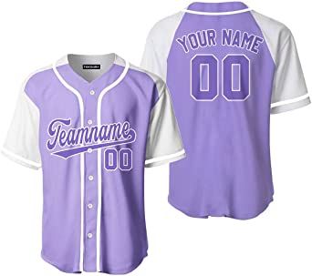 Purple Softball Uniforms, Purple Jersey Design, Softball Jerseys Designs, White Baseball Jersey, Softball Girls, Jersey Ideas, Purple Quince, Jersey Uniform, Jersey Baseball