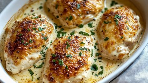 Baked Cream Cheese Chicken - Baked Cream Cheese Chicken, Honey Pepper Chicken, Baked Stuffed Chicken, Sausage Sauerkraut, Chicken Cooker, Heavy Cream Recipes, Cream Cheese Chicken, Oven Baked Chicken, Comfort Dishes