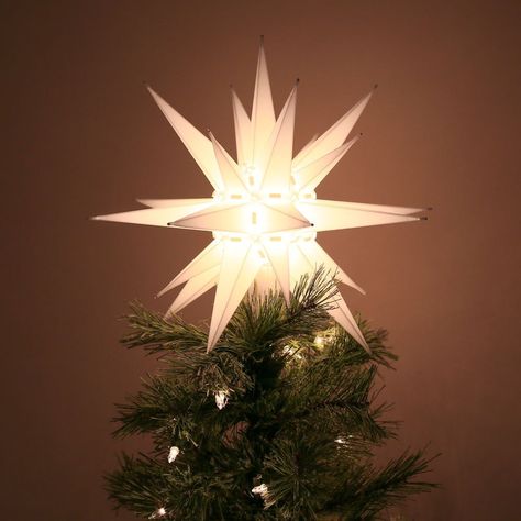 Amazon.com: Moravian Light Tree Topper: Home & Kitchen Moravian Star Light, Christmas Star Tree Topper, Tree Star Topper, Moravian Star, Lighted Tree Topper, Christmas Tree Star Topper, Light Tree, Toppers Diy, Tree Star