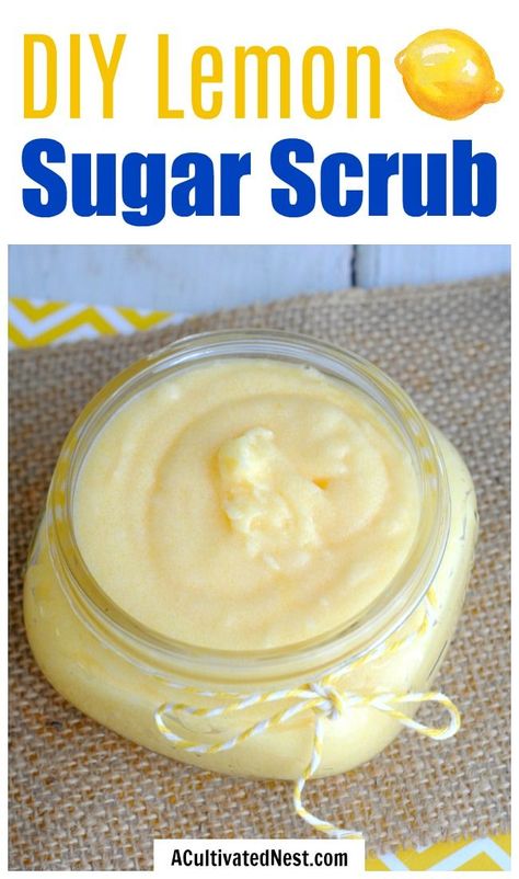 Salt Scrub Recipe, Lemon Scrub, Diy Body Scrub Recipes, Diy Sugar Scrub Recipe, Lemon Sugar Scrub, Body Scrub Recipe, Salt Crystals, Sugar Scrub Homemade, Homemade Scrub