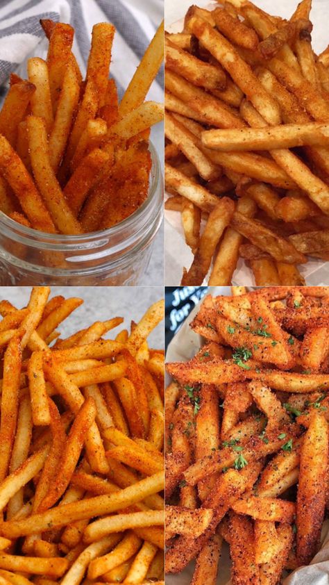 Cajun fries Cajun Fries, Seasoned Fries, Fried Food, Snacks, Baking