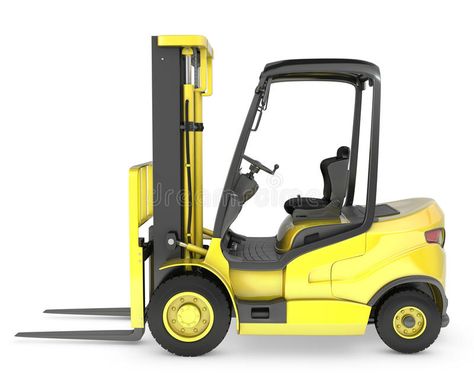 Yellow fork lift truck side view. On white background #Sponsored , #SPONSORED, #PAID, #fork, #truck, #white, #lift Truck Side View, Auto Lift, Fork Lift, Utility Vehicles, Background Illustration, Lifted Trucks, Side View, Abstract Design, Stock Illustration