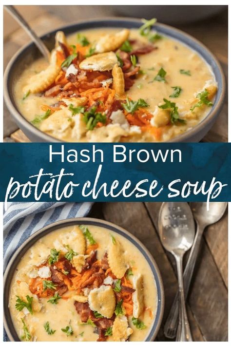 Classic Potato Soup Recipe, Hash Brown Potato Soup, Comfort Food Soup, Potato Cheese Soup, Soup Video, Potato Bacon Soup, Cheesy Potato Soup, Recipe Potato, Potato Soup Easy