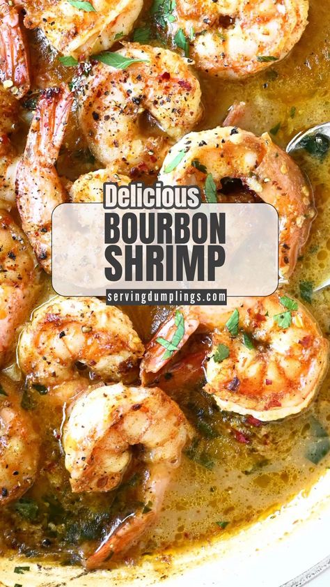 Shrimp Sauce Recipe Easy, Shrimp Butter Sauce, Drunken Shrimp Recipe, Shrimp Sauce Recipe, Bourbon Shrimp, Drunken Shrimp, Mussel Recipes, Bourbon Butter, Shrimp Bbq Recipes