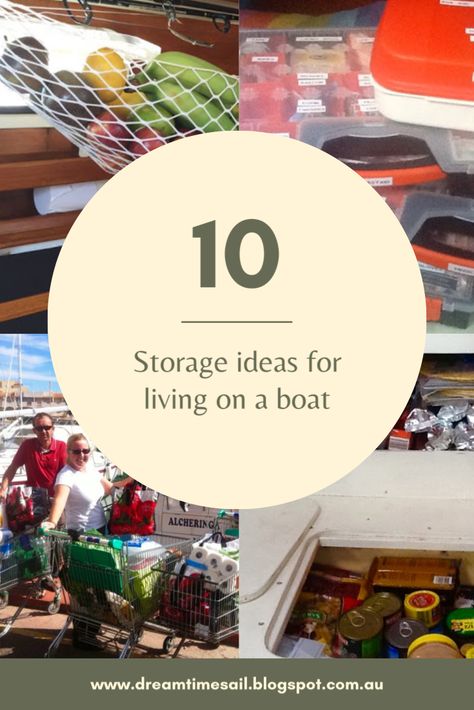 Boat Tool Storage, Narrowboat Kitchen Storage, Yacht Organization Ideas, Sailboat Living Hacks, Narrow Boat Storage Ideas, Houseboat Storage Ideas, Boat Space Saving Ideas, Catamaran Interior Decor, Houseboat Storage