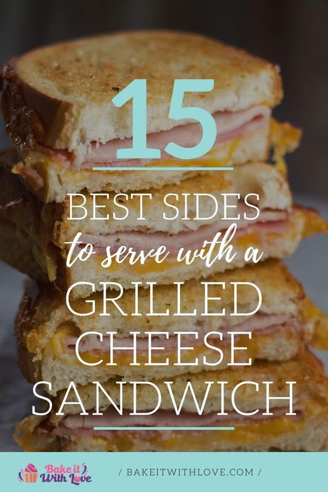 What to serve with grilled cheese sandwich ideas other than tomato soup recipe collection pin with vignette and text title over grilled cheese image. Sides For Grilled Cheese, Grilled Cheese Sides, Grilled Cheese Party, Grilled Cheese Bar, Best Sides, Black Color Hairstyles, Grilled Ham And Cheese, Pizza Grilled Cheese, Bacon Grilled Cheese