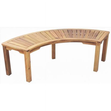 Gardien Fire Pit  Wood Classic Bench - Brown - Walmart.com Pergola Ideas Backyard, Fire Pit Bench, Curved Bench, Stock Tank Pool, Tank Pool, Fire Pit Seating, Wooden Porch, Rustic Bench, Garden Fire Pit