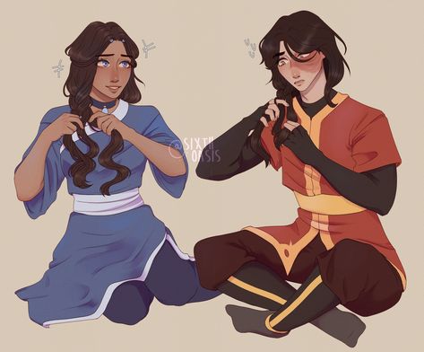 Female Zuko, Zuko Katara, Zuko And Katara, Avatar Legend Of Aang, How To Braid, Avatar Zuko, Avatar The Last Airbender Art, Legend Of Korra, Cute Art Styles