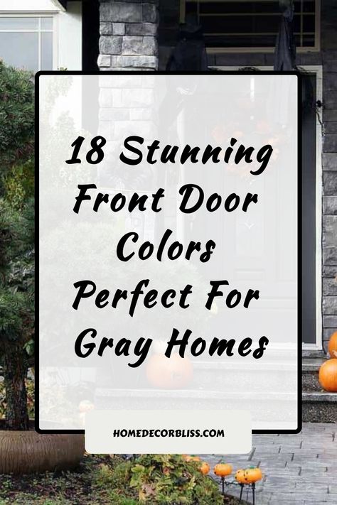 Explore these 18 stunning front door colors that are perfect for gray homes. Whether you prefer bold and vibrant hues or subtle and classic shades, there's a color here to enhance the curb appeal of your home. From deep navy blues to cheerful yellows, find inspiration to make your front door stand out and make a statement. Elevate the exterior of your gray home with a fresh coat of paint in one of these beautiful colors. Navy Blue Door Exterior, Hale Navy Front Door, Front Door Colors With Gray Siding, Front Door Colors With Tan House, Dark Front Door, Grey Brick Houses, Navy Front Door, Windows Trim, Dark Grey Houses