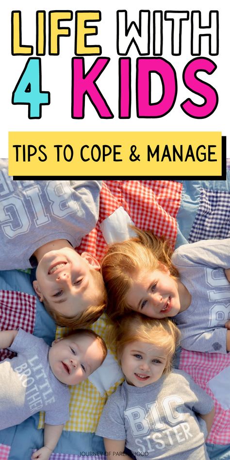 Tips for parenting four kids. How to cope with 4 kids. Tips for managing multiple kids. Kids Hygiene, Mom Of Four, Kids Close, Surviving Motherhood, Four Kids, Multiplication For Kids, Future Children, 5 Kids, Number 4