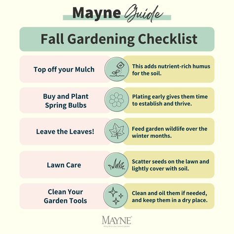 🌿Fall is here, and it's time to prep for the colder months! 🍂 Check off these must-do tasks to keep your plants happy and thriving all season long. ✔️ #FallGardenChecklist #SeasonalGardening #Fall #Garden #GoMayne Fall Garden Checklist, Planting Hacks, Gardening For Dummies, Fall Garden, Spring Bulbs, Seasonal Garden, Fall Is Here, Grow Together, Autumn Garden