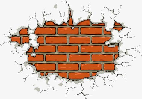 Brick Wall Drawing, Building Cartoon, Cracked Wall, Desain Buklet, Elements Illustration, Brick Wall Background, Web Elements, Background Drawing, Graffiti Characters