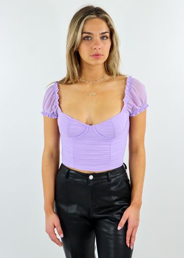 Purple Top Outfit, Mesh Puff Sleeve Top, Small Hips, Concert Top, Bar Outfits, Corset Blouse, Tour Outfits, Taylor Swift Outfits