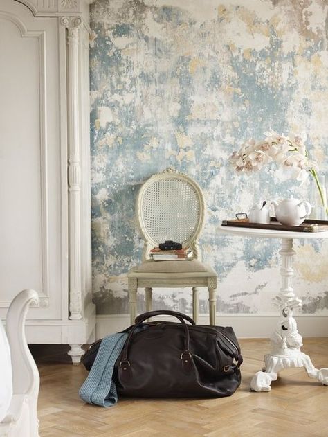 Peeling Wall, Faux Walls, Rough Luxe, Distressed Walls, Faux Painting, Wall Finishes, Plaster Walls, Wall Treatments, Interior Design Tips