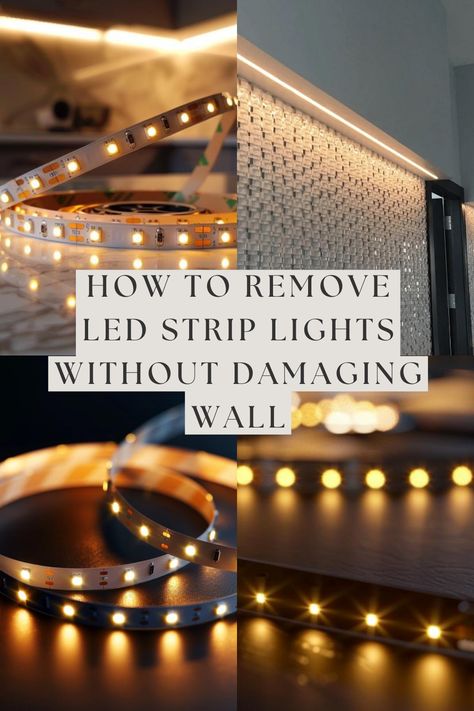 🛠️✨ Say goodbye to worries about wall damage when removing LED strip lights! Discover expert tips and tricks for safely uninstalling LED lights without leaving a trace. Click to learn more! 💡🏡 Led Lights Strip Ideas, How To Remove Adhesive, Outdoor Kitchen Lighting, Led Lighting Diy, Stair Lights, Led Diy, Led Strip Lights, Paint Remover, Strip Lights