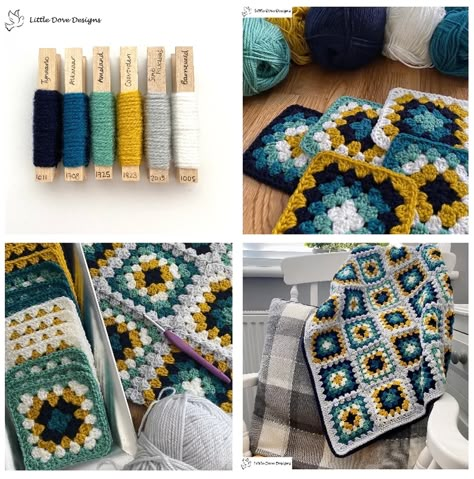 Crochet Blanket Colors, Yarn Color Combinations, Colour Combos, Crochet Hexagon, Granny Square Crochet Pattern, Diy Crochet Projects, Colour Combinations, Granny Squares, Blanket Pattern