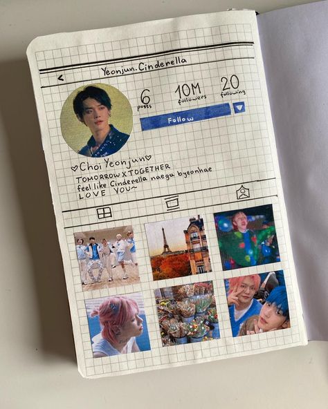 Txt Journal Ideas, Kpop Diary Ideas, Kpop Journal Cover, Txt Journal, Kpop Journal, Diary Book, Diary Ideas, Txt Yeonjun, Journal Aesthetic