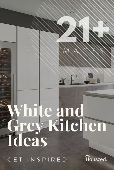 Get inspired with these grey and white kitchen ideas. These design ideas & images will help take your design ideas to the next level...Trust Houszed #greyandwhitekitchenideas #whiteandgreykitchenideas #whiteandgreykitchen #whiteandgreykitchencabinets #greyandwhitekitchen #whiteandgreykitchendesignideas #greyandwhitekitchendesignideas #greywhitekitchen Kitchen Tiles For Grey Cabinets, White And Gray Kitchen Ideas Modern, Grey And White Tiles Kitchen, Kitchen With Grey Flooring, Grey Flooring Kitchen Ideas, White Kitchen With Gray Floors, Gray And White Kitchen Ideas Inspiration, Grey And White Cabinets Kitchen, Kitchen Ideas With Grey Floors