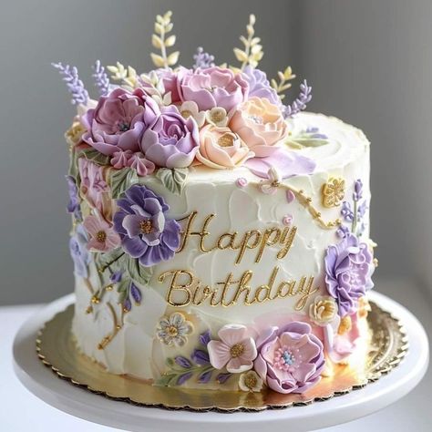 Pancake Shot, Floral Cake Design, Flower Cake Design, Modern Birthday Cakes, Happy Birthday Wishes Pics, Happy Birthday Flowers Wishes, Birthday Cake For Husband, 10 Birthday Cake, Birthday Cake Decorating Ideas