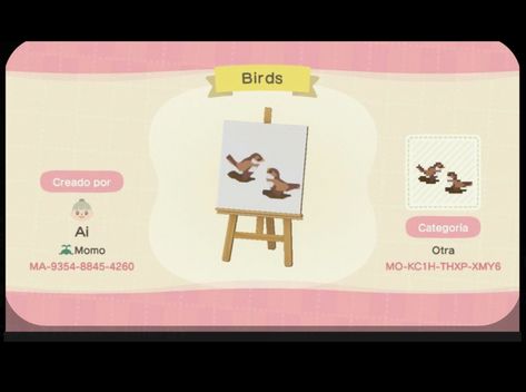 Acnh Bird Designs, Farmcore Acnh, Acnh Farmcore, Acnh Springcore, Design Animal Crossing, Codes Acnh, Animal Crossing 3ds, Animal Crossing Guide, Birds Design