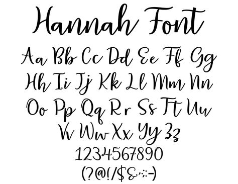 Hannah Font SVG, Handwritten, Cursive, Digital Download, Script Anniversary Font, Chalk Prints, Learn Hand Lettering, Handwriting Alphabet, Hand Lettering Art, Hand Lettering Fonts, Hand Lettering Alphabet, Lettering Alphabet Fonts, Cursive Font