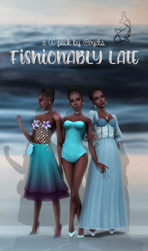 Fishionably Late | oydis on Patreon Sims 4 Mermaid Cc, Sims Packs, Pelo Sims, Sims 4 Game Mods, Sims 4 Mm Cc, Sims 4 Gameplay, Sims 4 Dresses, Sims 4 Characters, Sims 4 Mm