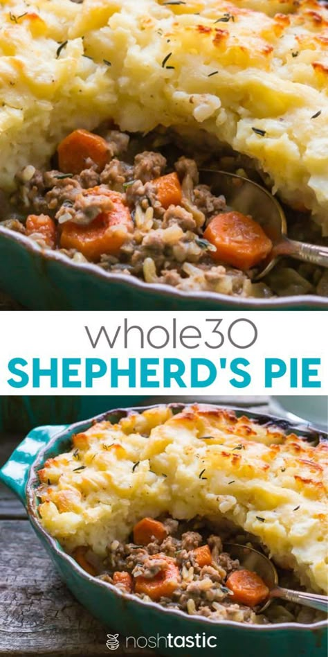 Whole30 Shepherds pie, delicious, healthy weeknight family dinner, we all love it and it's gluten free! www.noshtastic.com #whole30 #w30 #pie #comfortfood #healthy #recipe #glutenfree Shepherds Pie Recipe Healthy, Weeknight Family Dinner, Whole30 Dinner Recipes, Easy Whole 30 Recipes, Whole 30 Meal Plan, Whole30 Dinner, 30 Diet, Whole30 Dinners, Whole 30 Diet