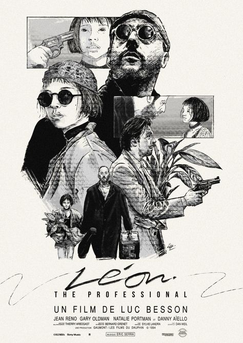 Film Posters Illustration, Leon The Professional, Professional Poster, Movie Tattoo, Jean Reno, Film Posters Art, Movie Artwork, Film Poster Design, Gary Oldman