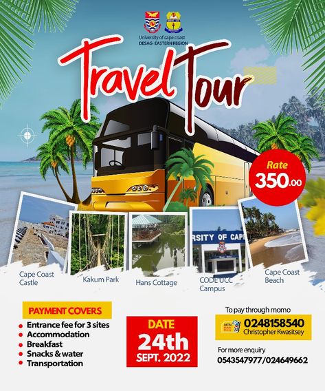 Excursion Flyer Design, Travel Tour Poster Design, Broucher Ideas Design, Travel Advertising Design, Travel Brochure Design, Poster Business, Travel Advertising, Travel Poster Design, Church Poster Design