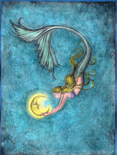 3 Mermaids Drawing, Blue Mermaid Drawing, Simple Mermaid Painting, Mermaid In Water Drawing, Silver Mermaid Aesthetic, Ethereal Mermaid Art, Mermaid Asthetics Wallpaper, Mystical Paintings Easy, Easy Mermaid Painting