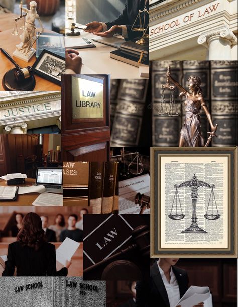 learning law aesthetic, photos used in collage are not mine Lawyer Aesthetic, Law Aesthetic, Law School Life, Law School Inspiration, Business Lawyer, My Future Job, Career Vision Board, Lady Justice, Law Degree