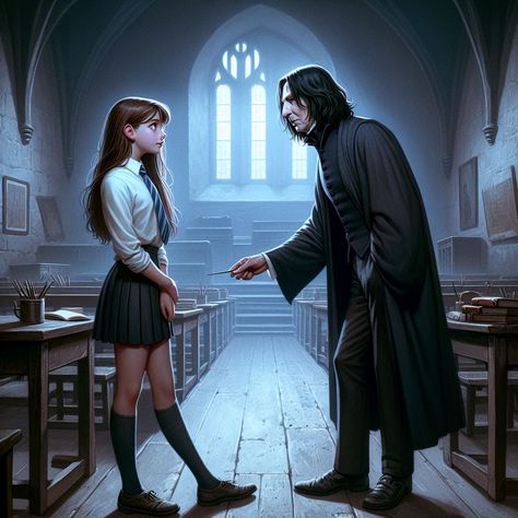 Severus Snape Daughter, Snape Fan Art, Dark Fantasy Book, Snape And Hermione, Severus Snape Fanart, Oc Female, Harry Potter Stories, Harry Potter Severus, Severus Rogue