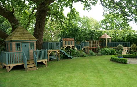 The best playhouses to buy for your garden Playhouse Plan, Land Development, Rope Bridge, Play Area Backyard, Build A Playhouse, Kids Outdoor Play, Playhouse Outdoor, Jungle Gym, Play Structure