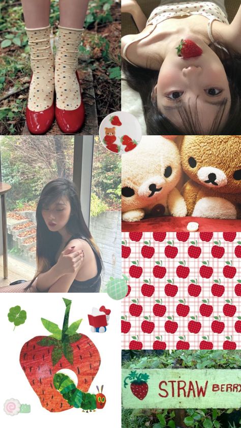 GISELLE Strawberry APPLE WALLPAPER aesthetic 🍎🙂‍↕️ Apple Wallpaper Aesthetic, Summer Checklist, Bright Florals, Cat Cake, Iphone Layout, Cut My Hair, Apple Wallpaper, Cute Charms, Girly Art