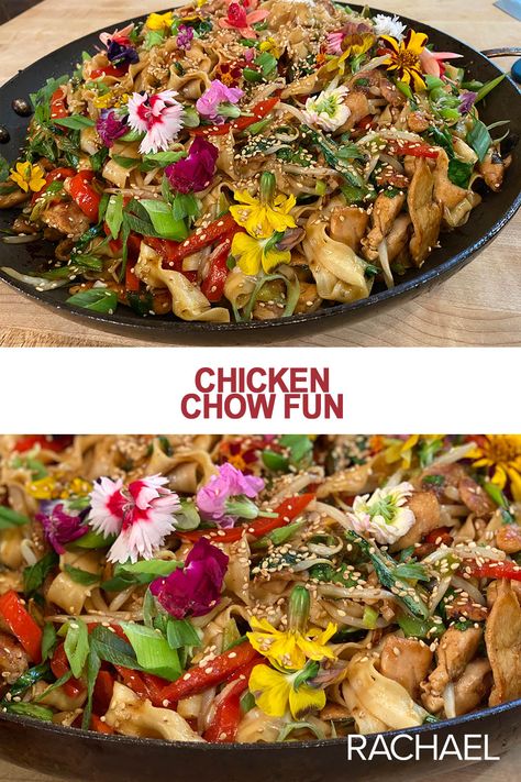 We 🧡 a quick cooking dish and Rach's spin on Chicken Chow Fun is about as quick as they come! Chicken Chow Main, Rachael Ray Chicken Chow Mein, Chicken Chow Fun Recipe, Rachel Ray Chicken Noodle Soup, Chicken Chow Mei Fun Recipe, Chicken Chow Mein Recipe With Bean Sprouts, Chow Fun Recipe, Chicken Chow Mein, Rachael Ray Recipes