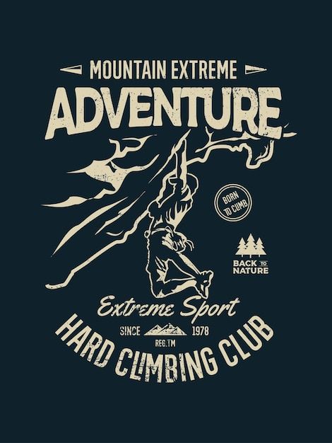 Hiking Shirt Design, Cliff Climbing, Adventure Graphic Design, Adventure Logo Design, Sports Brand Logos, Mountain Cliff, Vector Mountain, Adventure Logo, Adventure Design