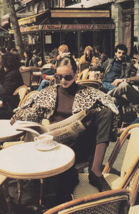 Paris In The 70s, Travel Magazine Aesthetic, Vintage Fashion Ads, Ralph Lauren Cafe, Paris 70s, 1950 Aesthetic, Paris 90s, Vintage Paris Aesthetic, Hotel Exhibition