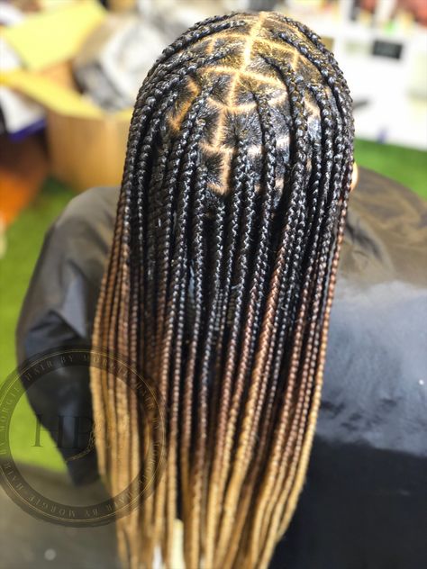 Ombré Knotless Braids, Ombré Knotless, Knotless Braids, Protective Styles, Two Tone, Dreadlocks, Braids, Hair Styles, Hair