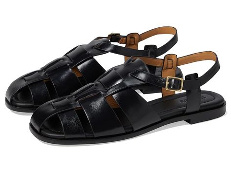 Madewell adonia fisherman flat - Women's Sandals : True Black : Dash it up in splendid style wearing the Madewell adonia fisherman flats. The square toe footwear features rubber upper construction with breathable leather lining and adjustable buckle closure on the ankle strap. Leather insole. Stacked low heels. Rubber outsole. Imported. Measurements: Heel Height: 1 in Weight: 14.8134 oz Product measurements were taken using size 7, width M. Please note that measurements may vary by size. Chartreuse Sweater, Square Toe Shoes, Sandals Women, Heels Sandals, Ballerina Flats, Black Flats, Women's Sandals, Womens Flats, Low Heels