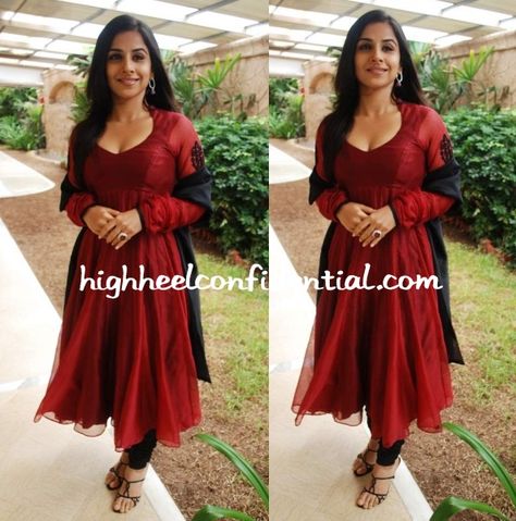 vidya-balan-anarkali-dabur-promo Vidya Balan, Baby Steps, Anarkali, Salwar Kameez, High Heel, Looks Great, High Heels, Product Launch, Long Sleeve Dress