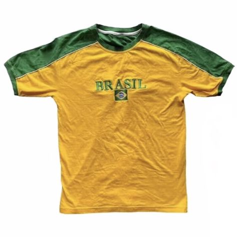 Brazil T Shirt, Brazil Shirt, Vintage Racing Jacket, Grunge Tee, 2000s Aesthetic, Punk Vintage, Girl T Shirt, Dream Clothes, Retro Outfits