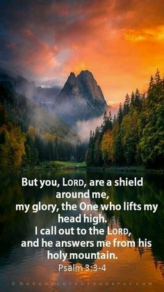 Psalm 3: 3 - 4 Psalm 3, Holy Mountain, A Course In Miracles, Country Design, Favorite Bible Verses, Faith Inspiration, Scripture Quotes, Verse Quotes, Bible Inspiration