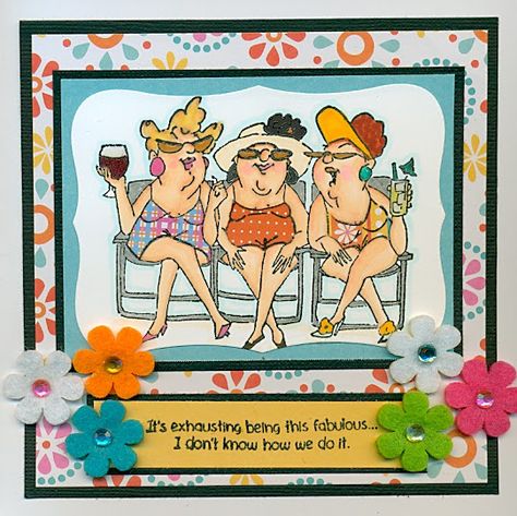 Sister Humor, Big Mouths, Art Impressions Cards, Art Impressions Stamps, Girlfriend Card, Hampton Art, Birthday Sister, Card Sentiments, Art Impressions