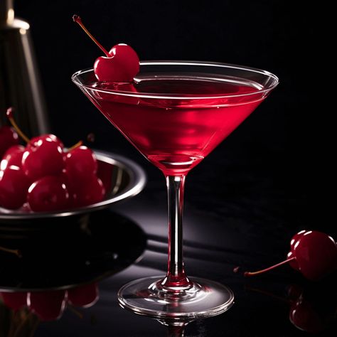 The Cherry Bomb cocktail is a sweet, fruity, and slightly tart drink with a strong cherry flavor. It has a smooth, velvety texture and a vibrant red color that is sure to catch the eye. Cherry Bomb Drink, Red Martini, Cranberry Martini, Bomb Drinks, Tea Cocktail Recipes, Christmas Drinks Alcohol Recipes, Christmas Drinks Recipes, Iced Tea Cocktails, Christmas Drinks Alcohol