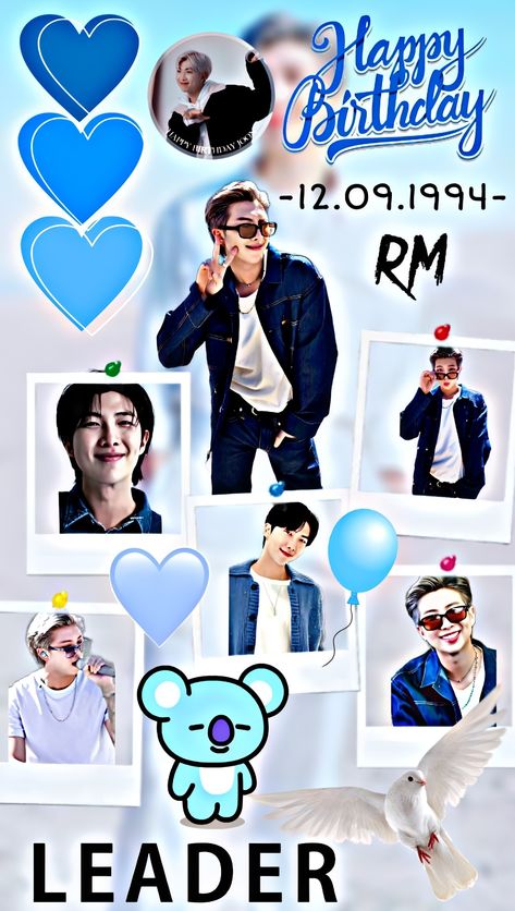 Happy Birthday Namjoon, Rm Wallpaper, Bts Army Logo, Bts V Photos, Wallpaper Cute, Bts Rap Monster, Rap Monster, Bts Boys, Bts V