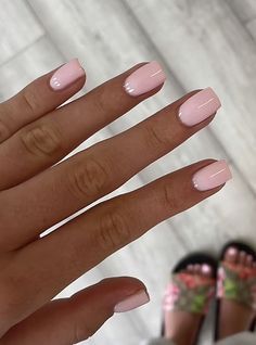 Light Pink Nails Medium Length, Light Pink Gel Nails Short, Baby Pink Nails Short, Short Baby Pink Nails, Light Pink Nails Short, Light Pink Nail Designs, Gel Nail Light, Baby Pink Nails, Pink Gel Nails