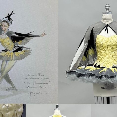 Eric Winterling on Instagram: "We’re getting ready to ship the first of many costumes for the Orlando production of THE NUTCRACKER, designed by Robert Perdziola. I love Bob’s imagination in the design of this Chinese Heron costume. I cannot wait to see it onstage. Fabrics by @shrekfabrics, Germany, @pongeessilks , England and @bandjfabrics , New York." The Nutcracker Ballet Costumes, Robert Perdziola, Theatre Clothes, Nutcracker Ballet Costumes, Bird Costumes, Theatre Outfit, Baby Dance, Bird Costume, Dancing Baby