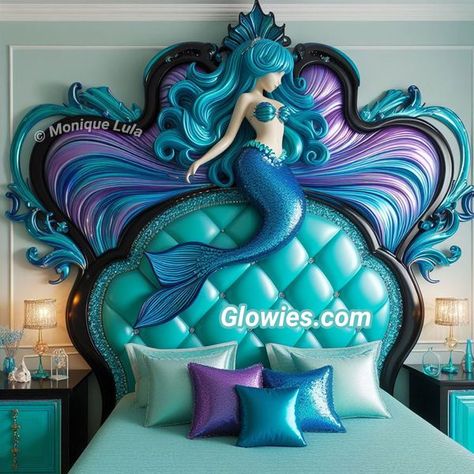 Mermaid Furniture, Mermaid Bed, Fun Architecture, Monique Lula, Mermaid Bathroom Decor, Mermaid Bedding, Mermaid Bathroom, Fairytale House, Mermaid Artwork