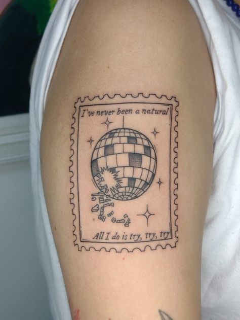 Taylor Swift Mirrorball Tattoo, Mirrorball Tattoo Taylor Swift, Mirrorball Tattoo, Norwegian Tattoo, Taylor Tattoo, Tattoo On Hip, Hannah Tattoo, Archer Tattoo, Taylor Swift Tattoo