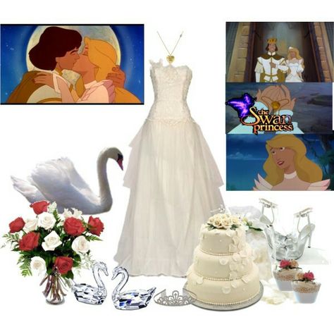 Swan princess wedding - Polyvore Swan Princess Wedding Dress, Swan Princess Aesthetic, Swan Princess Wedding, The Swan Princess, Girls Birthday Party Ideas, Princess Fashion, Swan Princess, Princess Wedding Dress, Disney Dresses